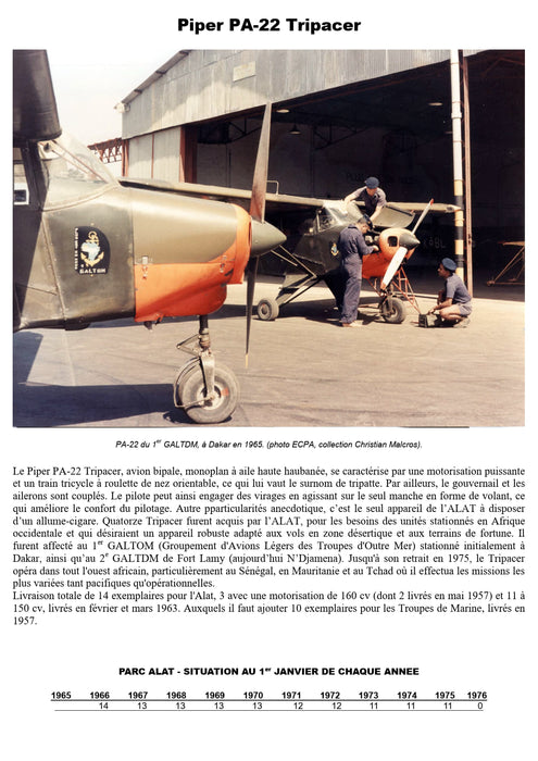 Malcros, Christian - Piper PA-22 Tripacer  en service dans l’ALAT (ebook)