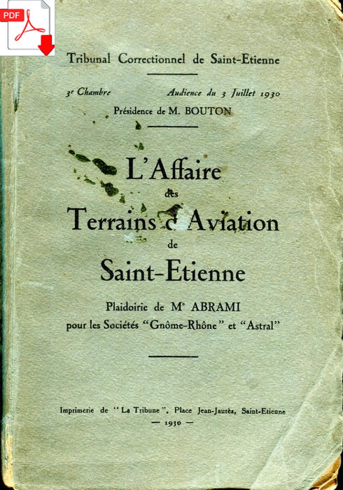 Abrami, Léon-생테 티엔 비행장 사건 (1930) (ebook)