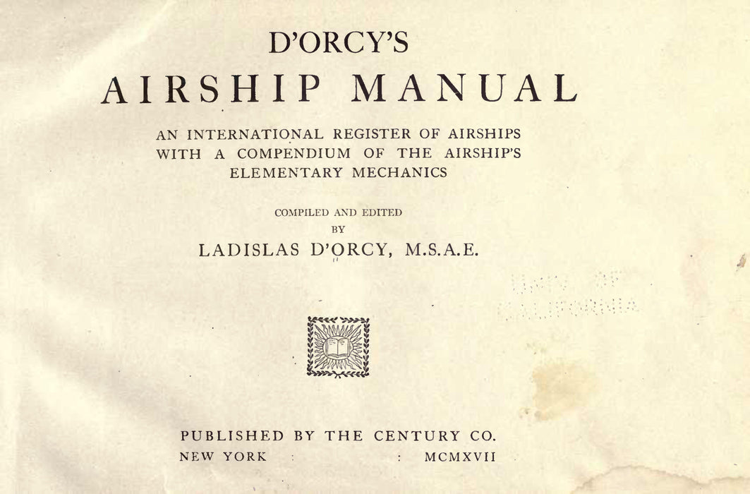 D'Orcy - Enzyklopädie der Luftschiffe (1917)