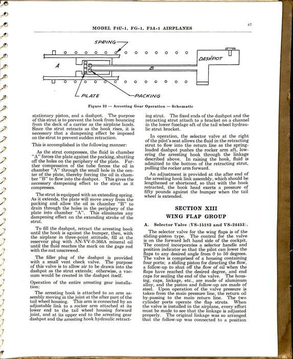 F-4U Manual for hydraulics instruction