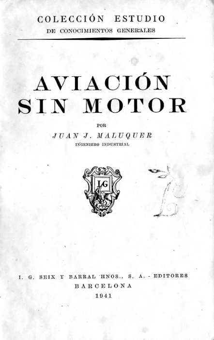 Maluquer, Juan - Aviacion sin motor (1941) (Ebook)