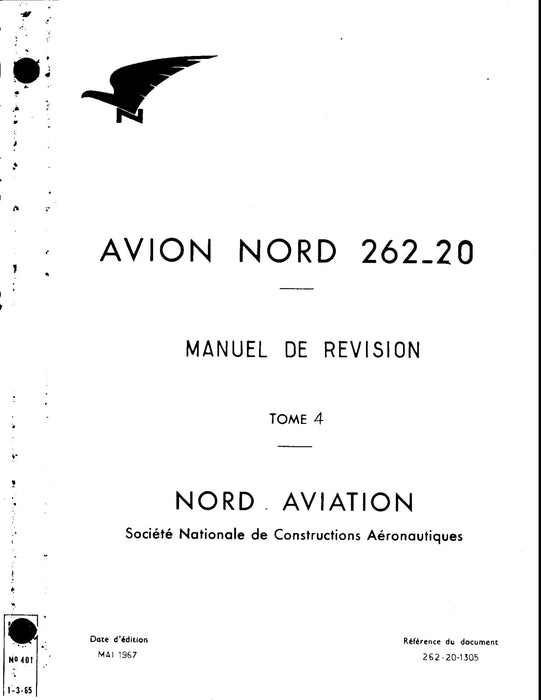 Nord Aviation Nord 262 - Manuel de révision Tome 4