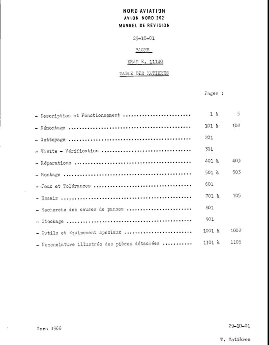 Nord Aviation Nord 262 - Manuel de révision Tomes 3 et 4