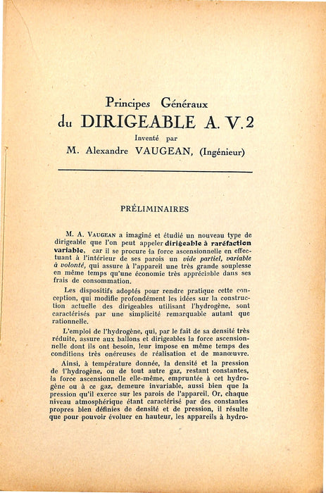 Garuffa, Egidio - Le Dirigeable à raréfaction (1921)