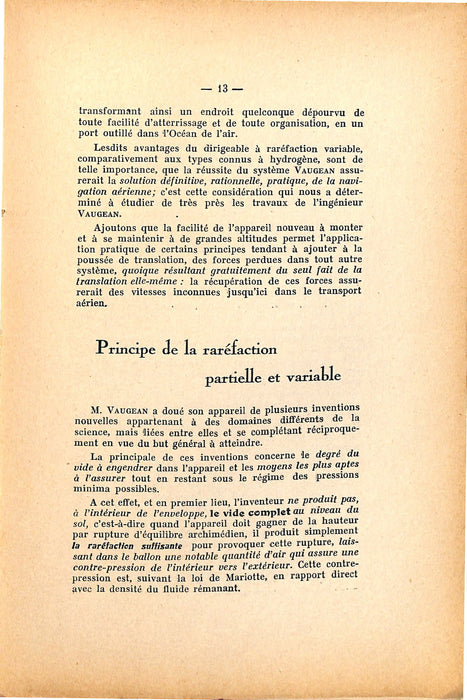 Garuffa, Egidio - Le Dirigeable à raréfaction (1921)