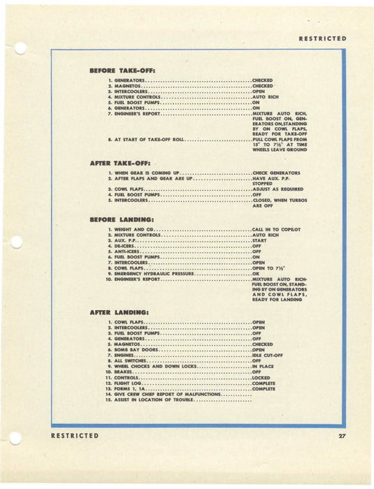 Boeing B-29 Commander Training Manual - Учебное пособие командира 1944 года