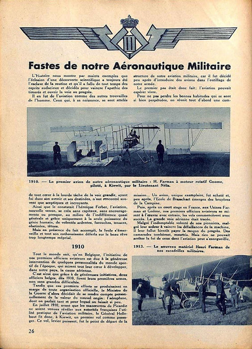 Almanach de l'aviation belge 1936 - Альманах бельгийской авиации и охраны воздушного пространства