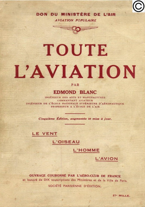 Blanc, Edmond - Toute l'aviation (ブラン、エドモンド-すべての航空 ) 1930